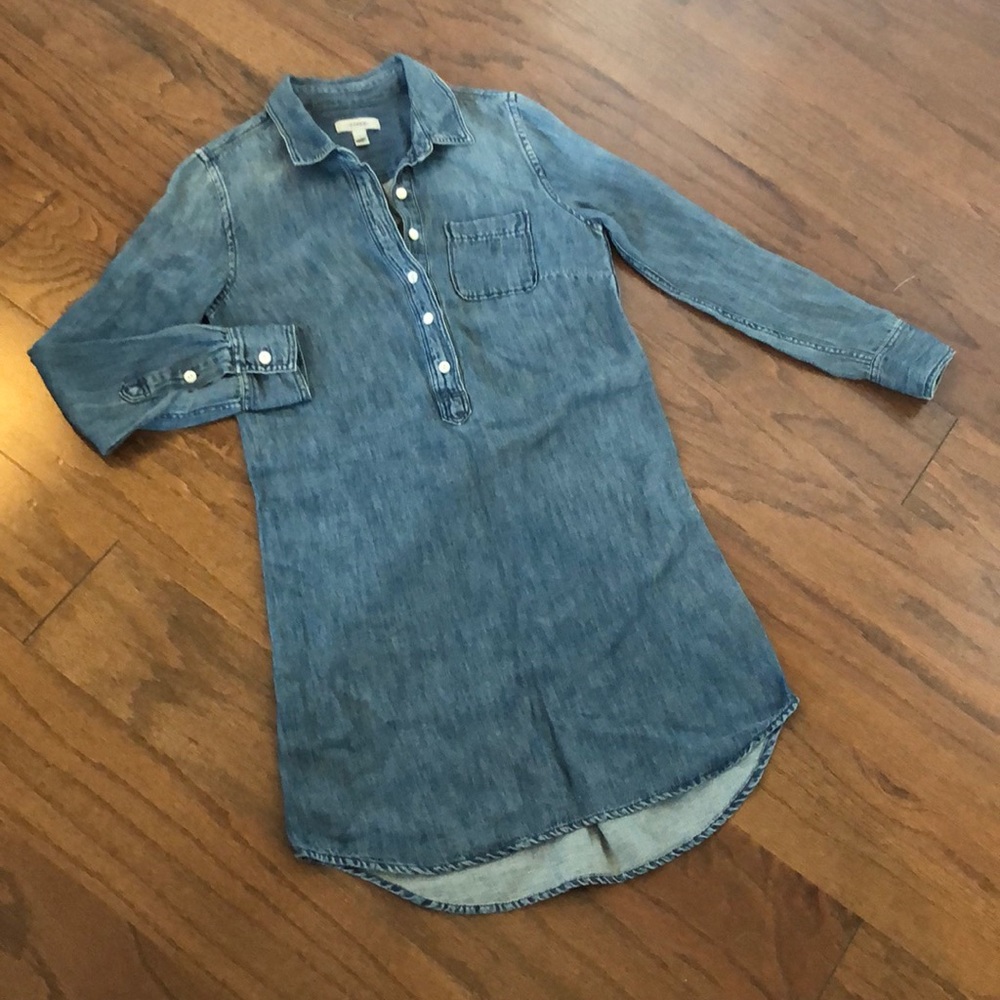 J. Crew chambray denim long sleeve dress- size 0